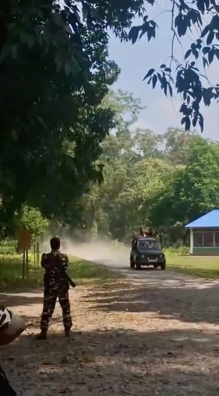 Almost Death 😰 Rhino Running Behind the car -Jungle Safari